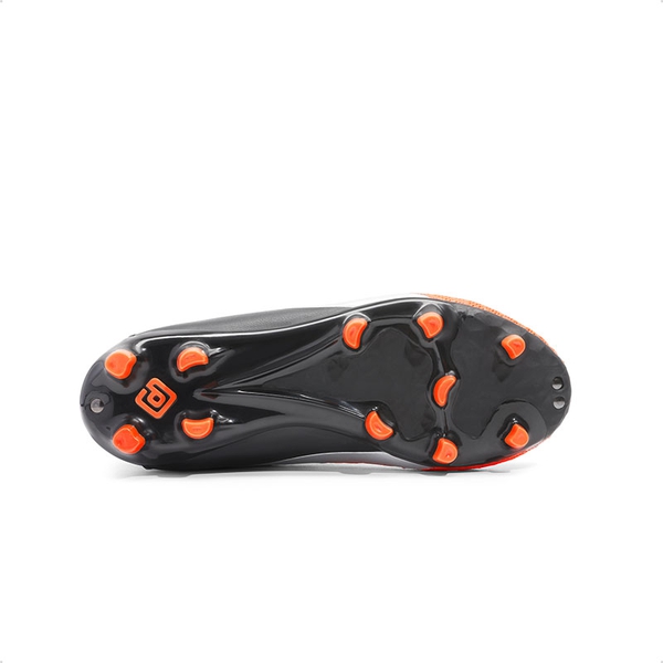 Boys & Girls High Top Youth Football Cleats - BLACK GREY ORANGE - 6